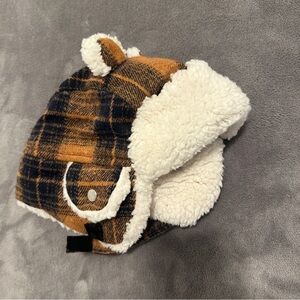 Kombi Infant Brown Plaid Aviator Winter Hat With Ears Size 9-18 Months